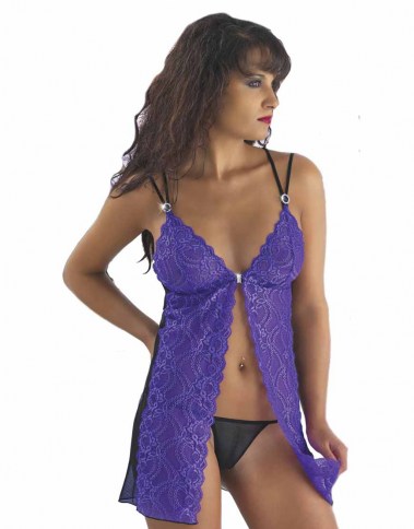 2691 babydoll pizzo violetto 